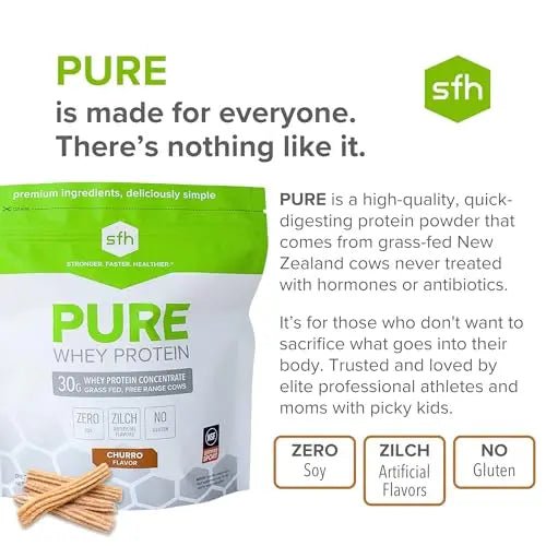 SFH Pure Whey Protein Powder Best Tasting 100% Grass Fed Whey | All Natural - TrustMedUSA