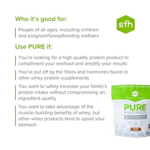 SFH Pure Whey Protein Powder Best Tasting 100% Grass Fed Whey | All Natural - TrustMedUSA