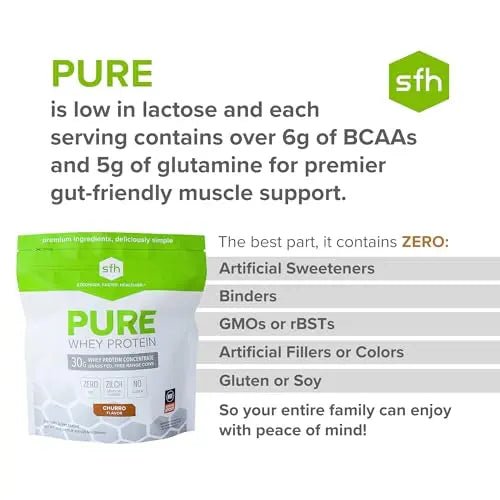 SFH Pure Whey Protein Powder Best Tasting 100% Grass Fed Whey | All Natural - TrustMedUSA