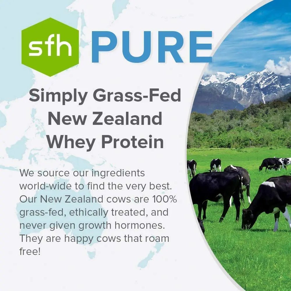 SFH Pure Whey Protein Powder (Chocolate) Best Tasting 100% Grass Fed Whey - TrustMedUSA