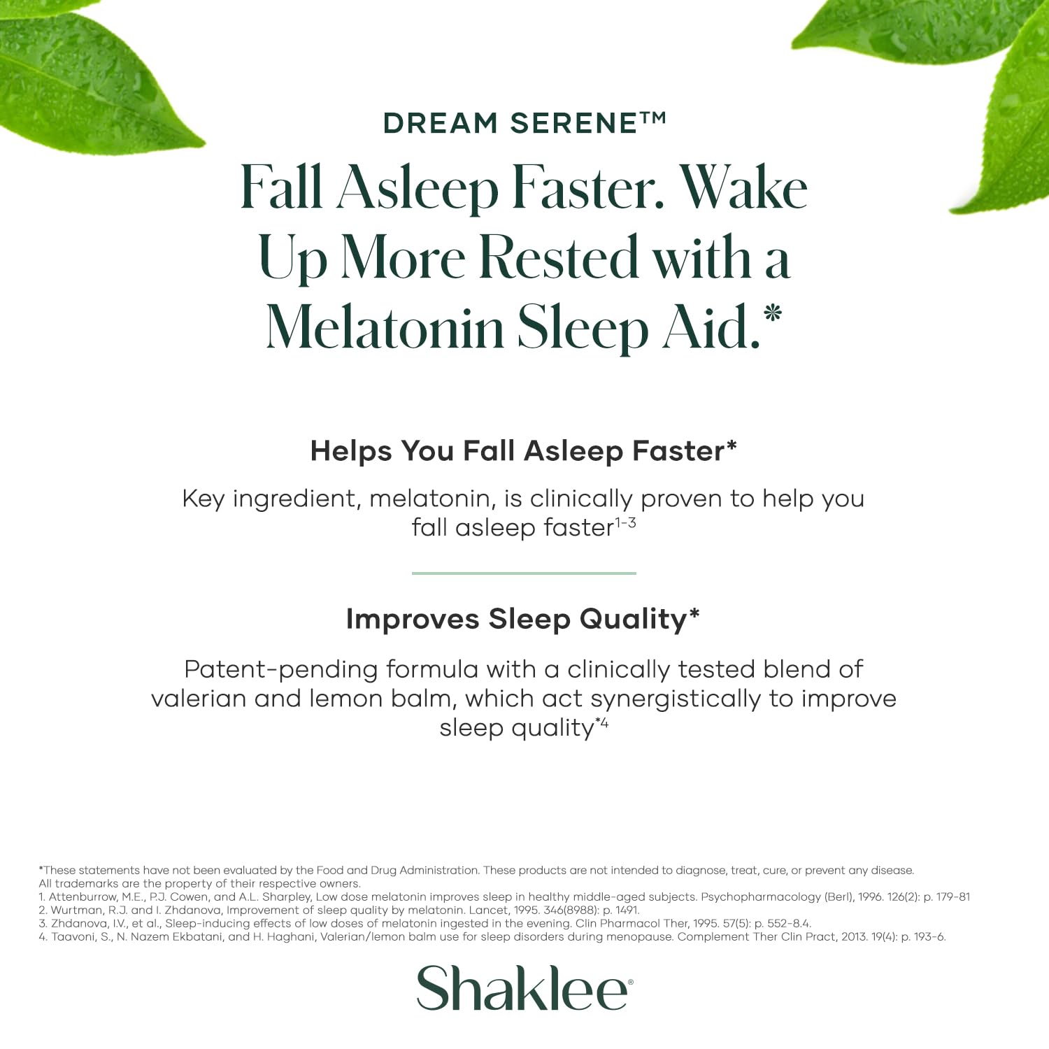 Shaklee - Dream Serene™ Melatonin Sleep Aid - Fall Asleep Faster, Wake Up Refreshed - with Melatonin, Valerian, Lemon Balm, L-Theanine - for Ultimate Beauty Sleep - 30 Softgels - TrustMedUSA