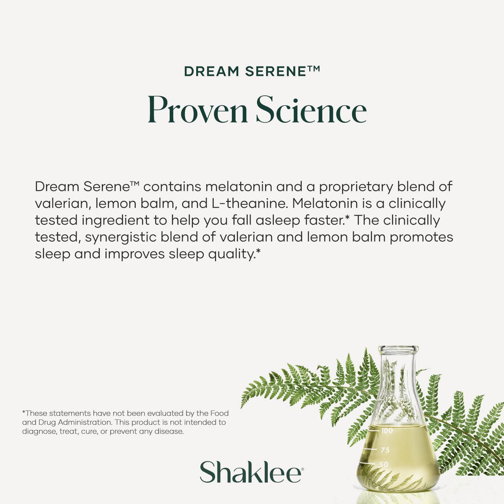 Shaklee - Dream Serene™ Melatonin Sleep Aid - Fall Asleep Faster, Wake Up Refreshed - with Melatonin, Valerian, Lemon Balm, L-Theanine - for Ultimate Beauty Sleep - 30 Softgels - TrustMedUSA