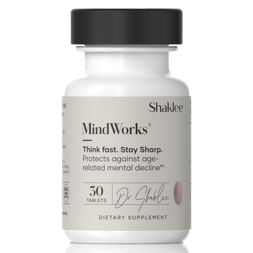 Shaklee MindWorks® - Brain Health Supplement for Brain Sharpness & Focus - Supported Nutrients & Extracts - Chardonnay Grape Seed Polyphenols, Guarana Extract, Vitamins B6, B12, Folate - 30 Tablets - TrustMedUSA