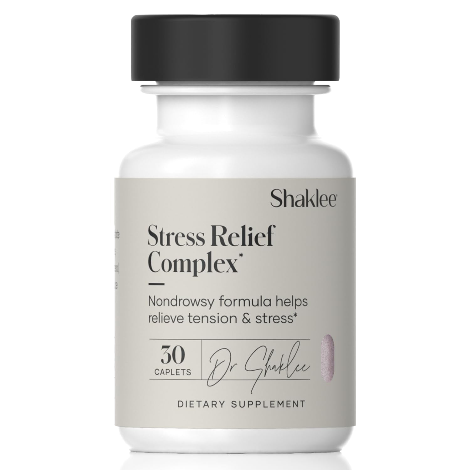 Shaklee - Stress Relief Complex - Calming Blend of L-theanine, Ashwagandha, Beta-sitosterol, and L-tyrosine - Promotes Relaxation without Drowsiness - 1 Caplet Daily - Adults Supplement - 30 Caplets - TrustMedUSA