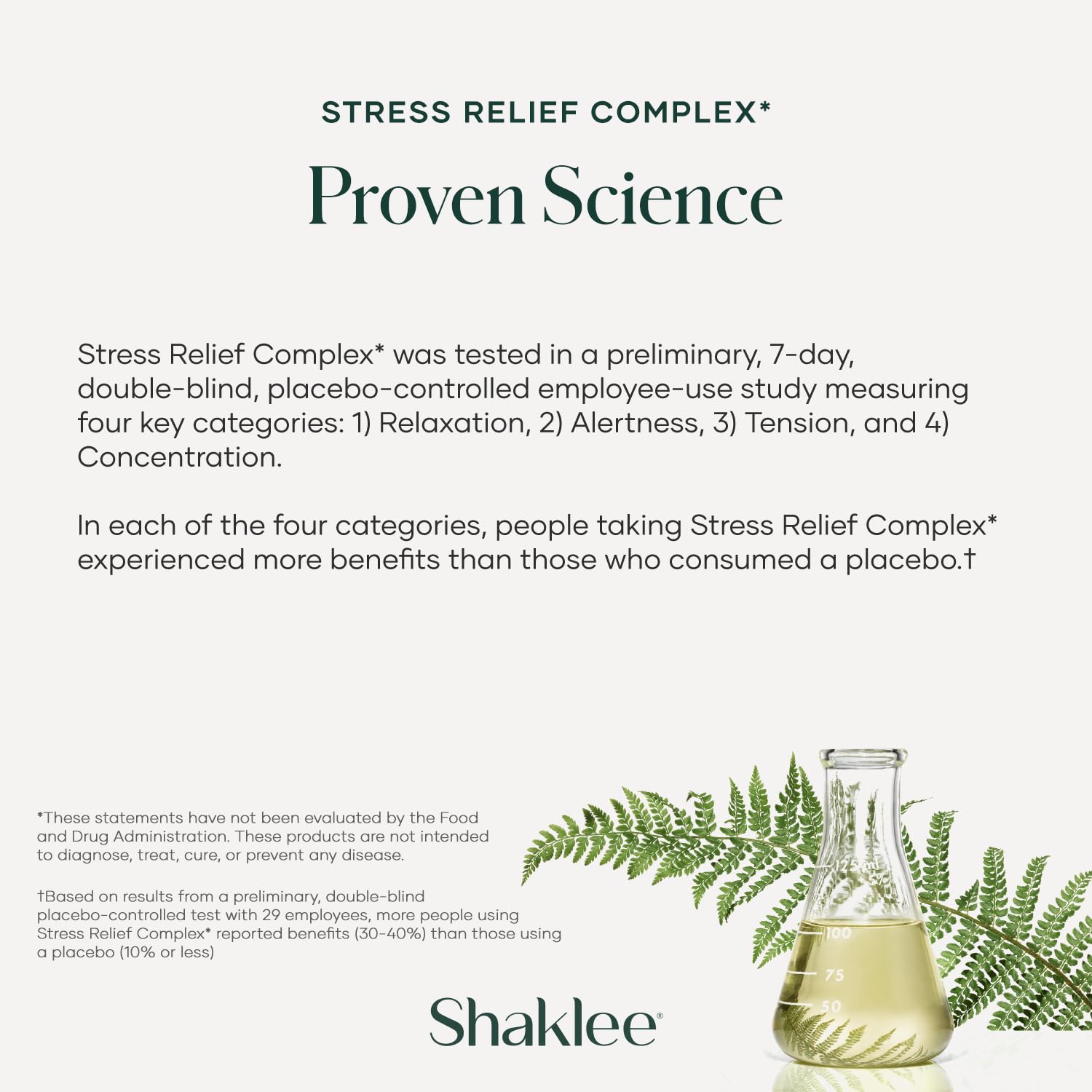 Shaklee - Stress Relief Complex - Calming Blend of L-theanine, Ashwagandha, Beta-sitosterol, and L-tyrosine - Promotes Relaxation without Drowsiness - 1 Caplet Daily - Adults Supplement - 30 Caplets - TrustMedUSA