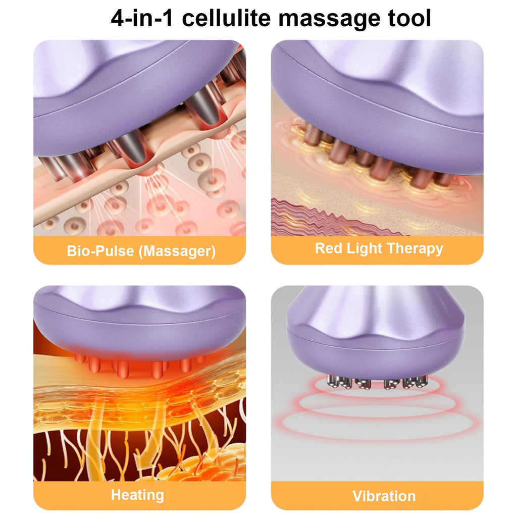 SHANOER 4-in-1 Lymphatic Drainage Massager - Anti Cellulite Massage Tool with Heating/Vibration/Red Light/Microcurrent,Body Sculpting Machine for Legs/Belly/Back/Hips/Reduce Stretch Marks & Cellulite - Maple Wellness Supplements
