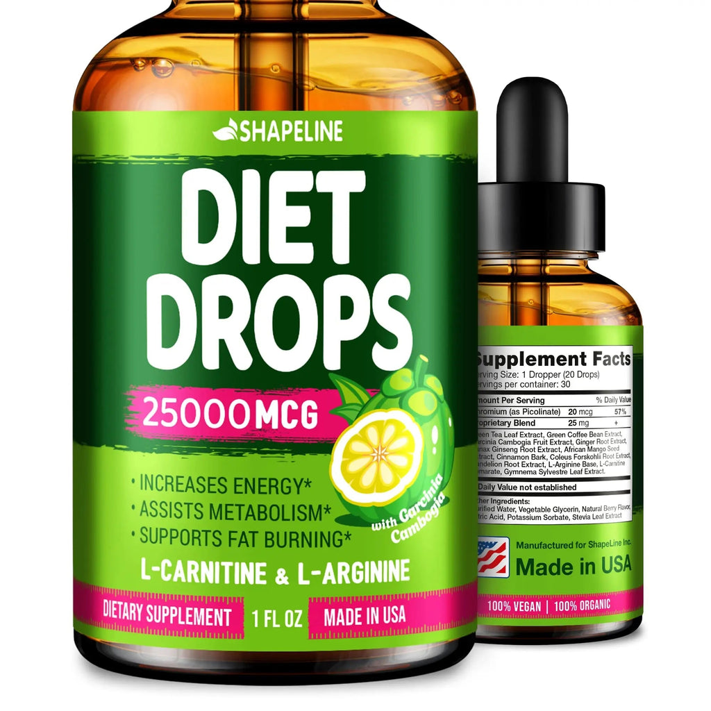 SHAPELINE Weight Loss Drops - Diet Drops 1 Fl Oz & 2 Fl Oz - Made in The USA - Appetite - TrustMedUSA