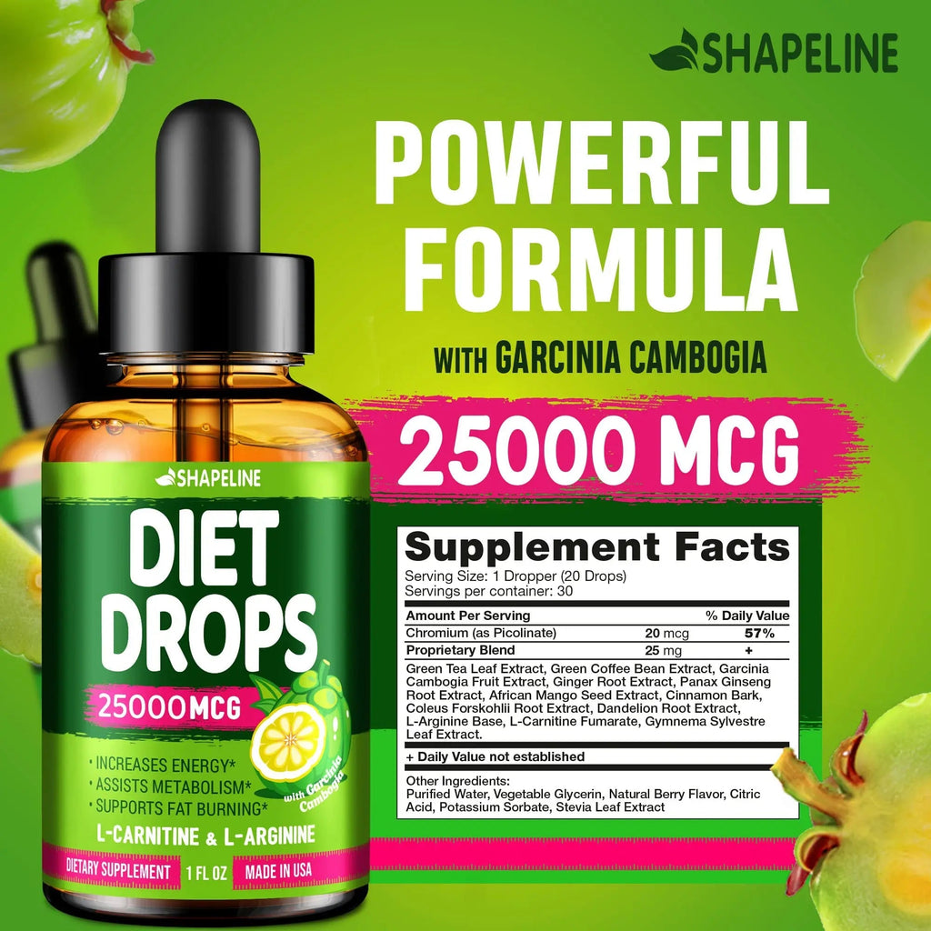 SHAPELINE Weight Loss Drops - Diet Drops 1 Fl Oz & 2 Fl Oz - Made in The USA - Appetite - TrustMedUSA