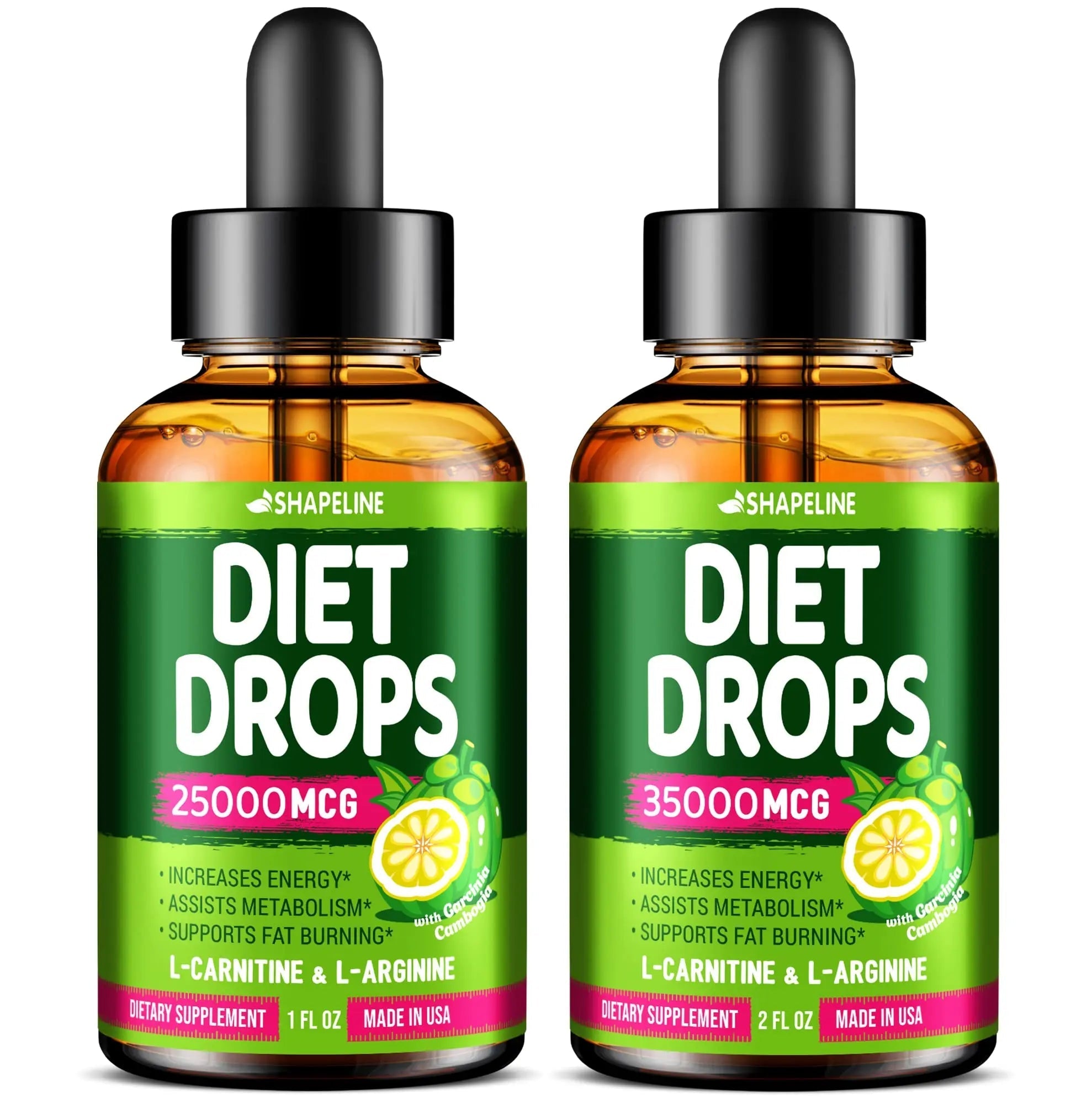 SHAPELINE Weight Loss Drops - Diet Drops 1 Fl Oz & 2 Fl Oz - Made in The USA - Appetite - TrustMedUSA