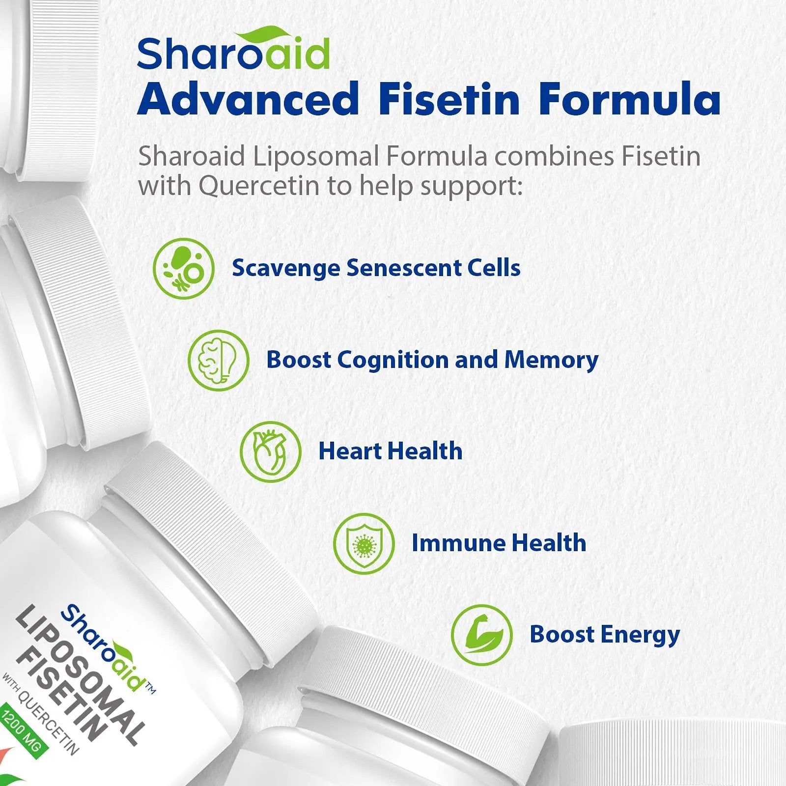 Sharoaid Liposomal Fisetin with Quercetin Supplements 1200 mg per Serving,High Absorpti - TrustMedUSA