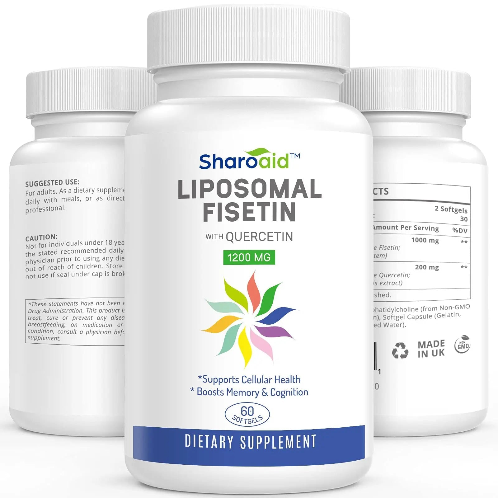 Sharoaid Liposomal Fisetin with Quercetin Supplements 1200 mg per Serving,High Absorpti - TrustMedUSA