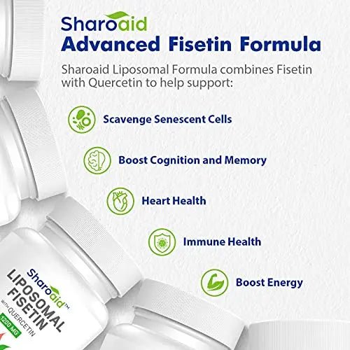 Sharoaid Liposomal Fisetin with Quercetin Supplements 1200 mg per Serving,High Absorpti - TrustMedUSA