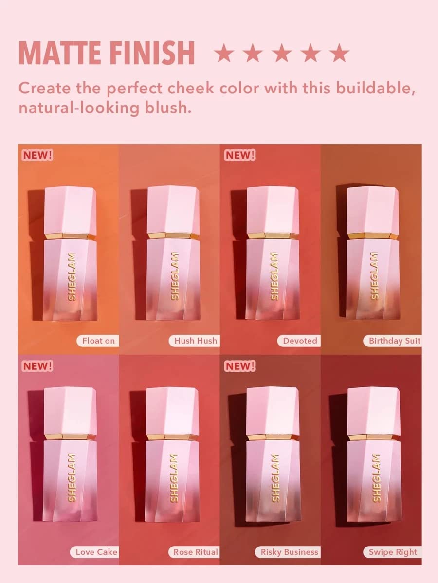 SHEGLAM Color Bloom Liquid Blush Makeup for Cheeks Matte Finish - Love Cake - TrustMedUSA