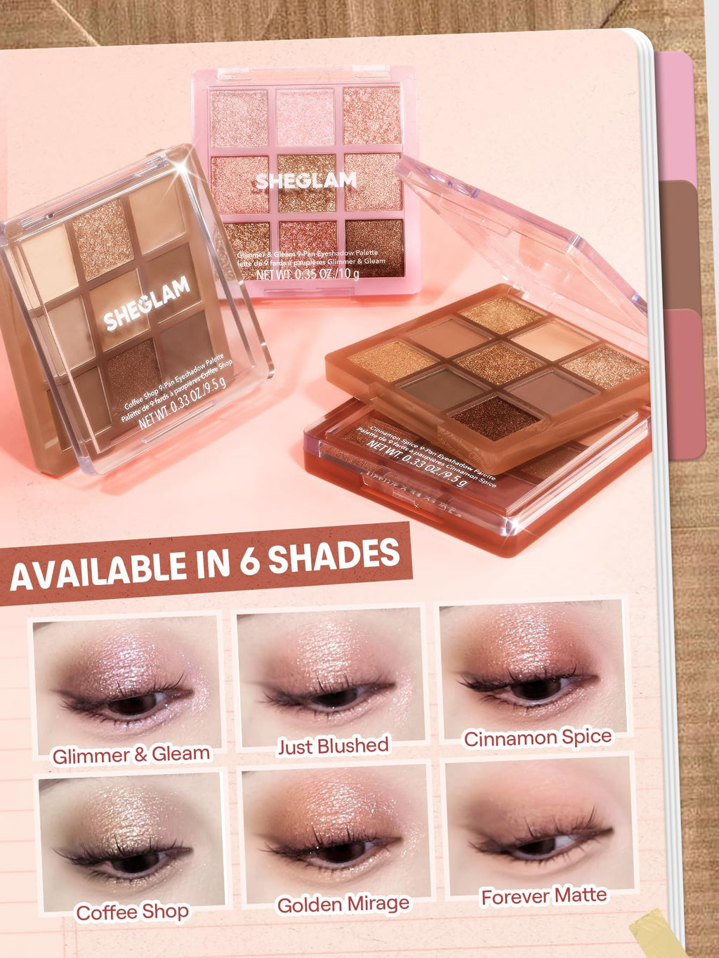 SHEGLAM Eyeshadow Palette 9-Color Ultra-pigmented Shimmer & Matte Shades, Vegan & Cruelty-free-Coffee Shop - TrustMedUSA