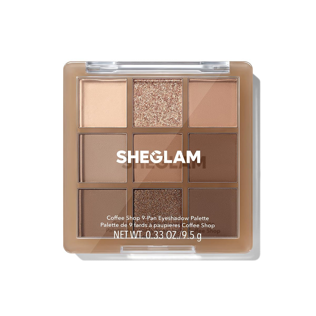 SHEGLAM Eyeshadow Palette 9-Color Ultra-pigmented Shimmer & Matte Shades, Vegan & Cruelty-free-Coffee Shop - TrustMedUSA