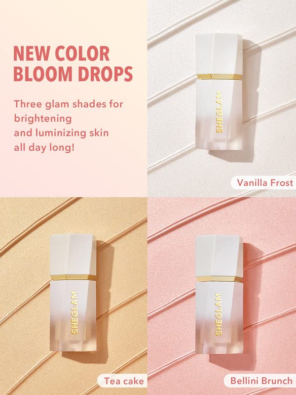SHEGLAM Glow Bloom Liquid Waterproof Highlighter Long Lasting Cream Highlighter with Shimmer Dewy Finish - Vanilla Frost - TrustMedUSA