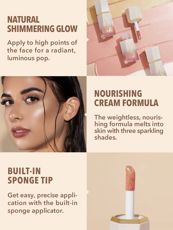 SHEGLAM Glow Bloom Liquid Waterproof Highlighter Long Lasting Cream Highlighter with Shimmer Dewy Finish - Vanilla Frost - TrustMedUSA