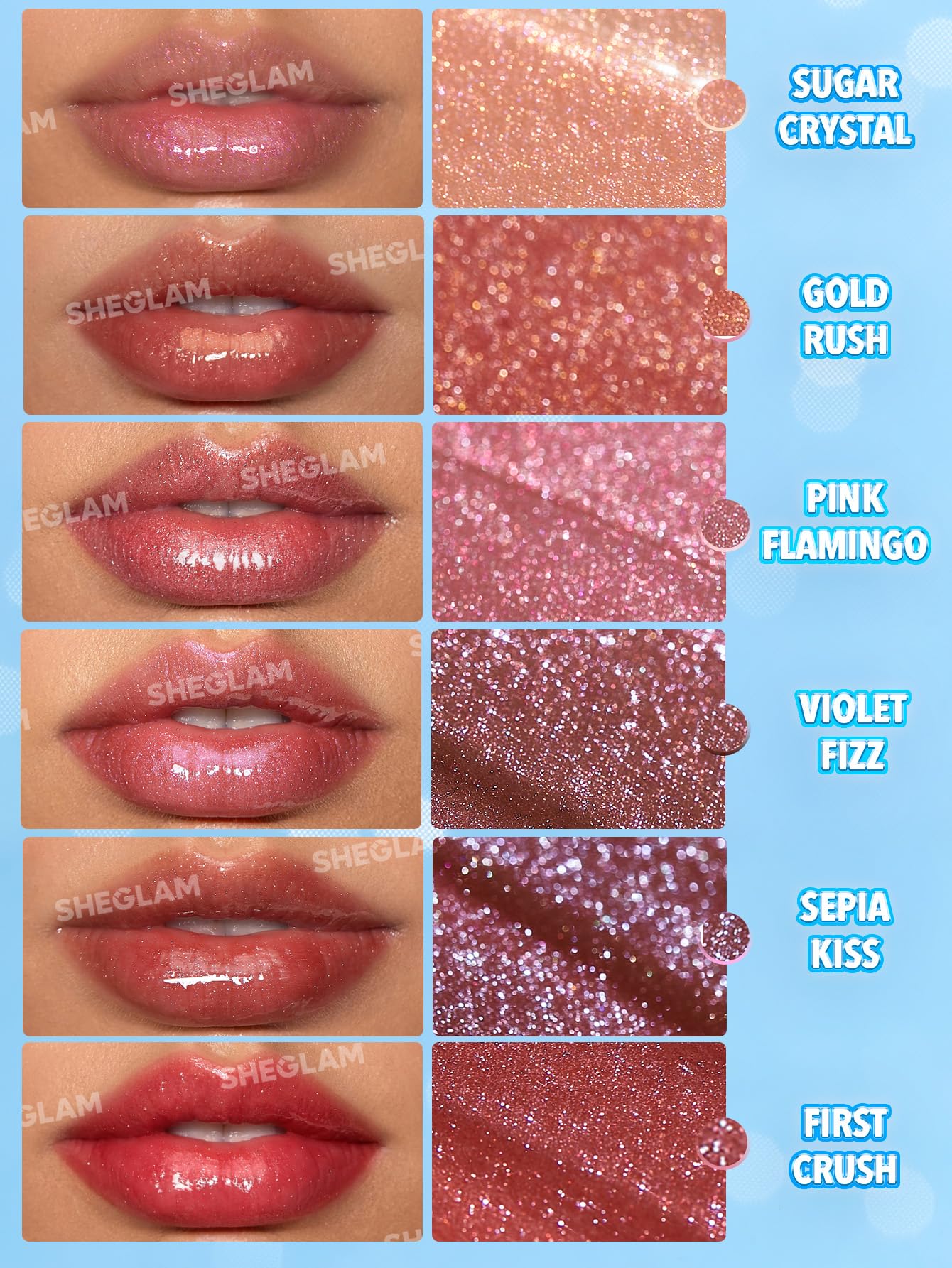 SHEGLAM Pout-Perfect Moisturizing Solid Lip Gloss Shimmer Lip Plumper - Violet Fizz - TrustMedUSA