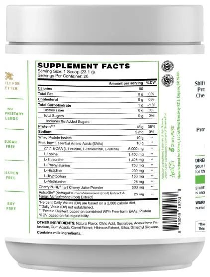 SHIFTED Whey Protein Isolate Protein Powder Post Workout Recovery Drink Mix - TrustMedUSA