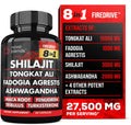 Shilajit 3000mg Tongkat Ali 15,000mg Fadogia Agrestis 1000mg Maca Root 2000mg Ashwagandha 4000mg Fenugreek 1500mg Tribulus Terrestris 500mg Turkesterone 500mg, 8-in-1 Supplement Blend for Men - TrustMedUSA