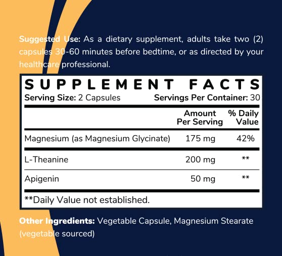 Shining Solace Magnesium Glycinate Sleep Stack with 200 mg L-Theanine, 50 mg Apigenin, 175 mg of Elemental Magnesium Glycinate | Sleep Support Magnesium Supplement | Made in USA - TrustMedUSA