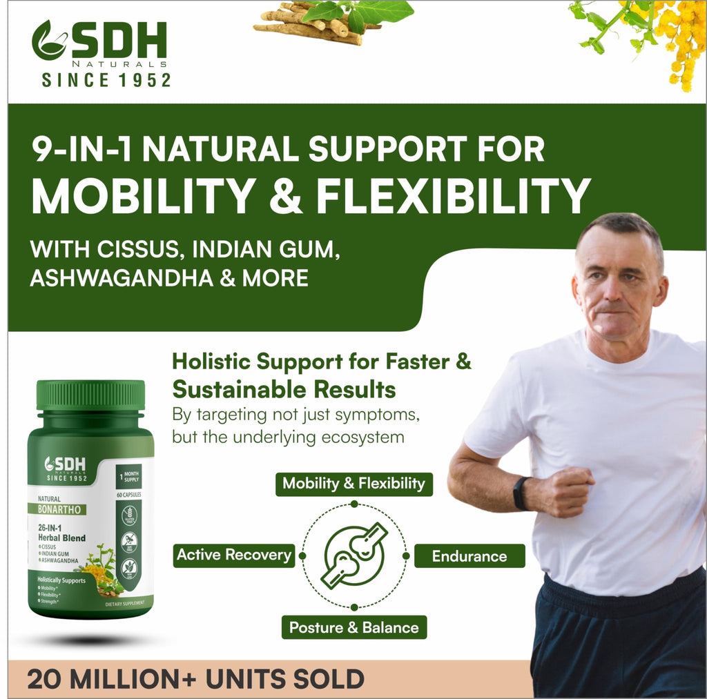 SHREE DHANWANTRI HERBALS SDH Bonartho | Bone & Joint Support Supplement | Move with Comfort & Ease | 60 Caps (1 Mon Supply) - TrustMedUSA