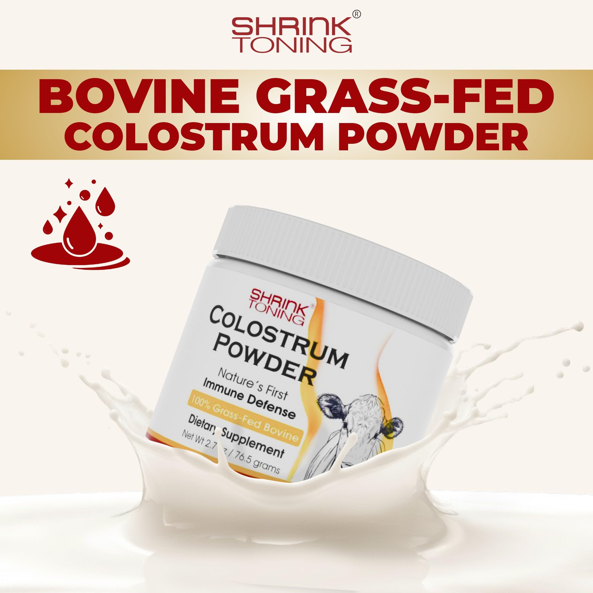 Shrink Colostrum Powder 2.7 oz – Natural Bovine Colostrum Supplement for Overall Health - TrustMedUSA