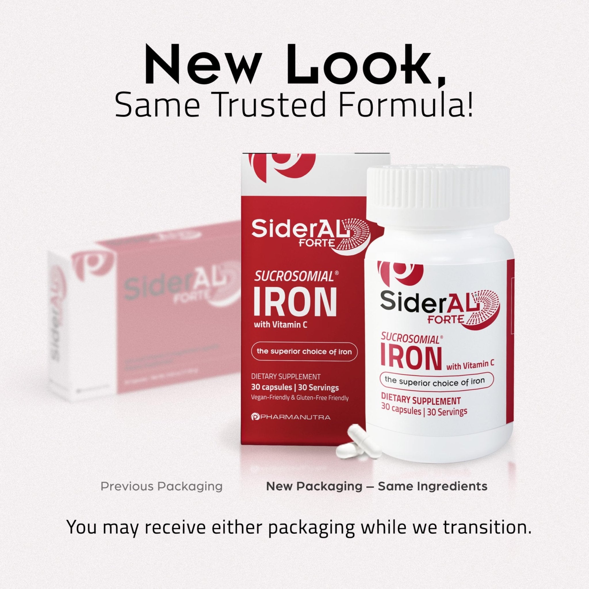 SiderAL Forte Iron Supplement Clinically Proven to Increase Levels Without Side Effects | Sucrosomial High Absorption Gentle Iron Pills for Women and Men | Vitamin C | Anemia & Energy Support | 30 ct - TrustMedUSA
