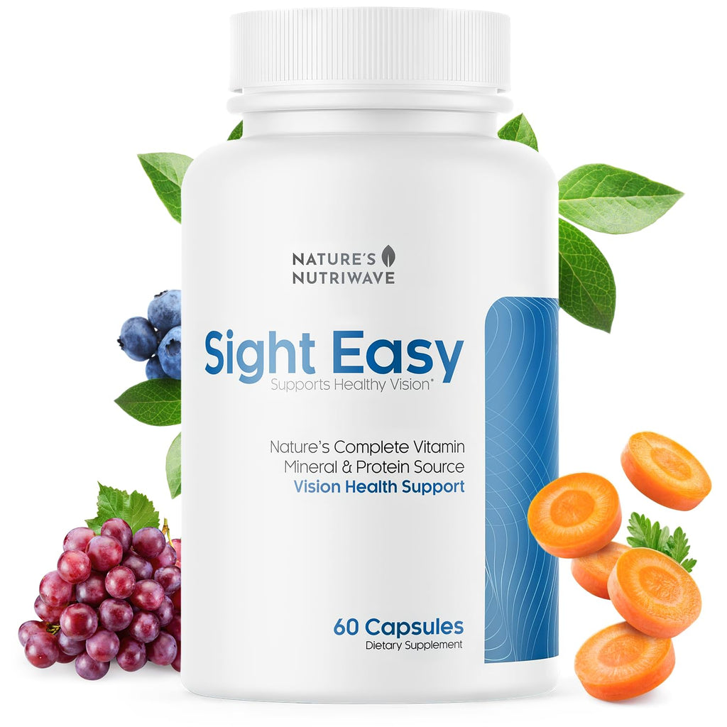 SIGHT EASY - Eye Vitamins & Mineral Supplements with Lutein & Zeaxanthin, Vitamin C, Vitamin E, Zinc and Bilberry for Healthy Vision and Eye Function Support - 60 Capsules, 1 Month Supply - TrustMedUSA