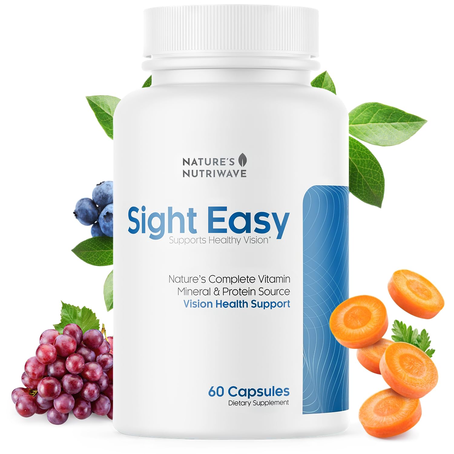 SIGHT EASY - Eye Vitamins & Mineral Supplements with Lutein & Zeaxanthin, Vitamin C, Vitamin E, Zinc and Bilberry for Healthy Vision and Eye Function Support - 60 Capsules, 1 Month Supply - TrustMedUSA