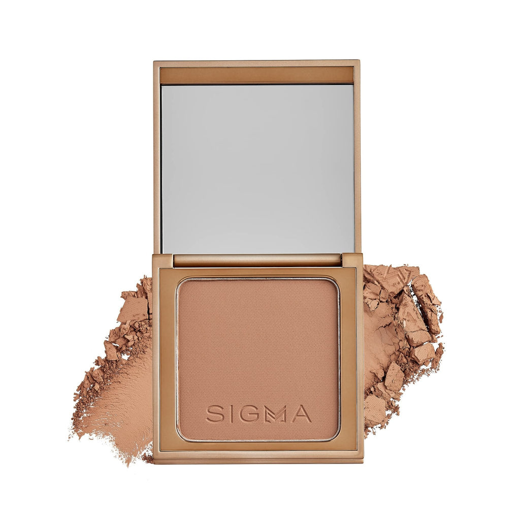 Sigma Beauty Matte Bronzer - Longwear Light Bronzer Powder with Matte Finish for Face - Achieving a Natural, Sun Kissed Glow (Dark) - TrustMedUSA