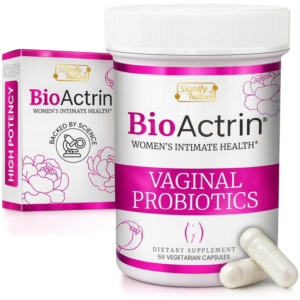 SIGNIFY NATURE Bioactrin Vaginal Probiotics for Women - Bacterial Vaginosis & Yeast Infection Treatment - BV Probiotic - pH Vaginitis Support-28 Pills - TrustMedUSA