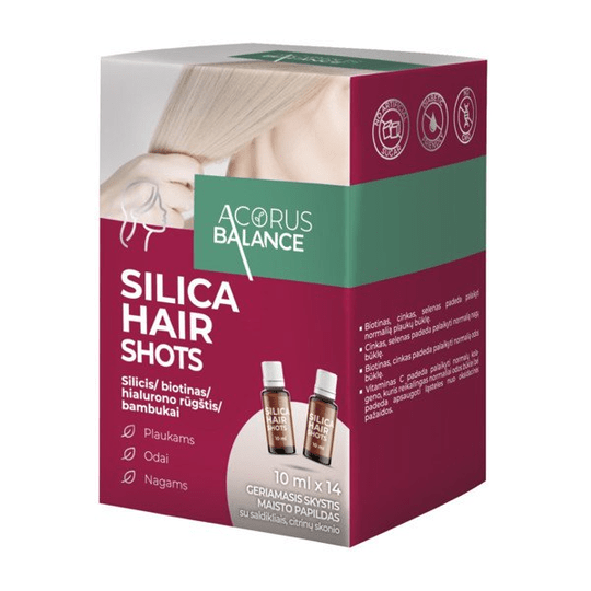 SILICA HAIR SHOTS, 14 bottles of 10 ml liquid - Maple Wellness Supplements