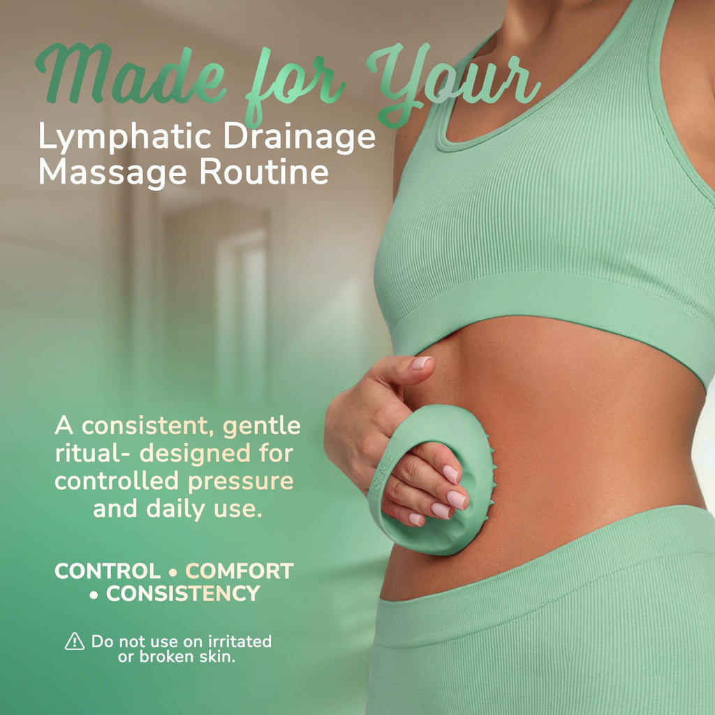 SILKLE Cellulite Massage Tool & Lymphatic Drainage Massager - Silicone Anti Cellulite Massage Brush for Body Sculpting with Ergonomic Handle - Cellulite Remover for Legs, Thighs and Belly - Green - Maple Wellness Supplements