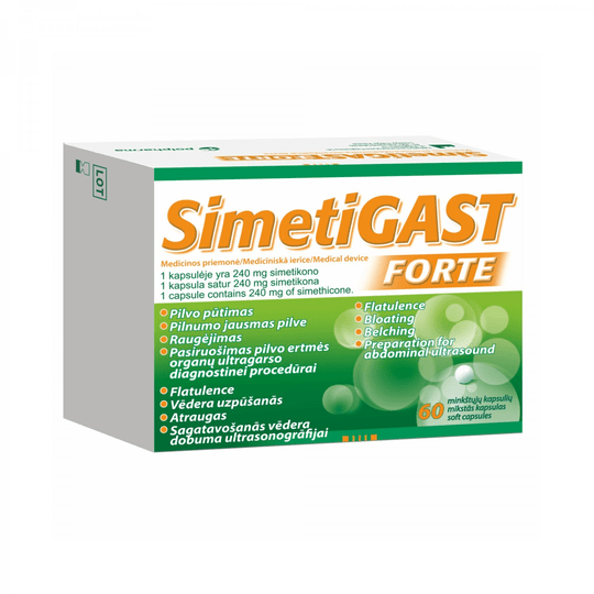 Simetigast 60 Caps Reduce Stomach Bloating Gas Relief Gastrointestinal Disorder - TrustMedUSA