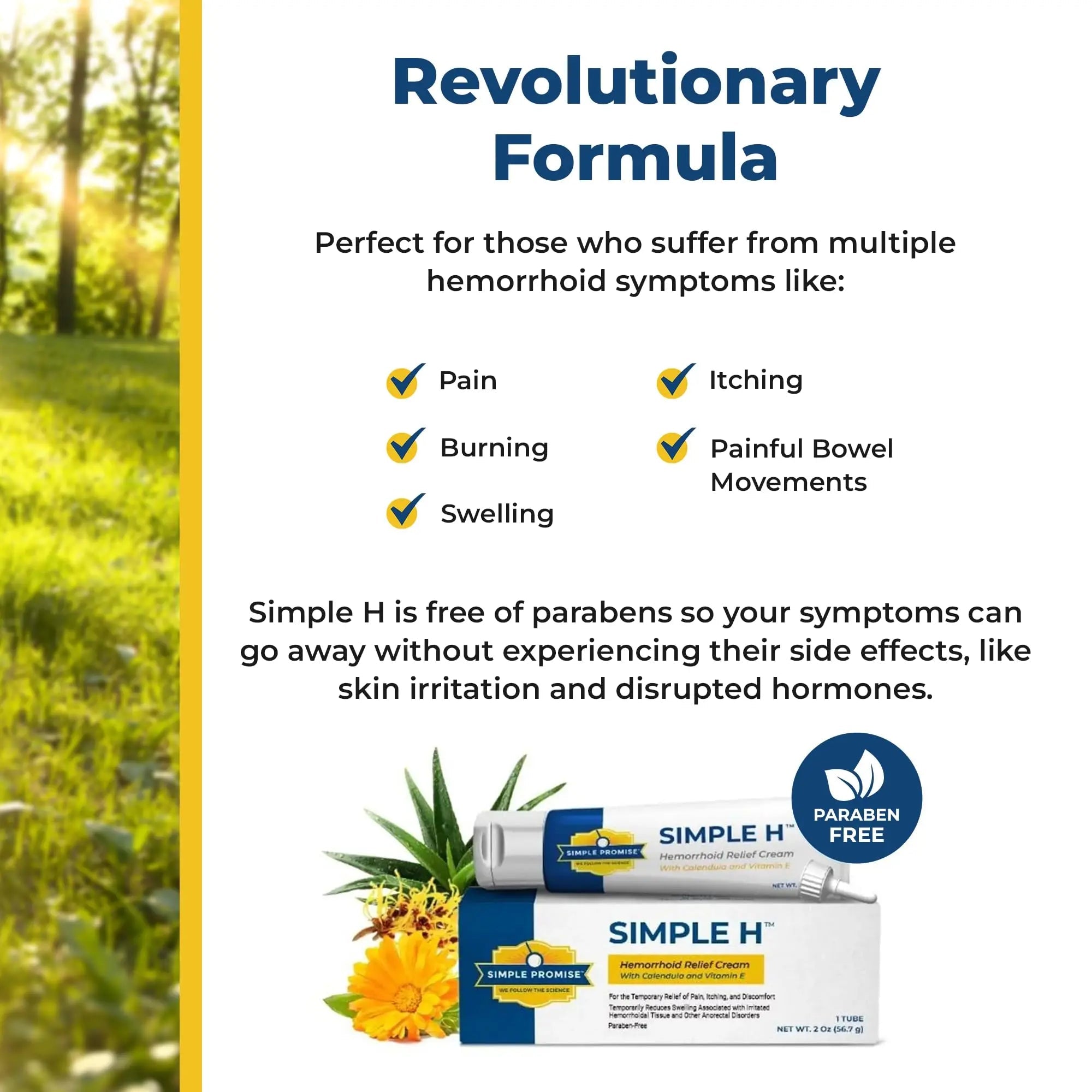 Simple Promise – Simple H Hemorrhoid Cream – Gentle Fast-Absorbing Formula with 28 Potent Ingredients & Enhanced Delivery System – Paraben-Free, Promotes Comfort & Relief, 2 oz - TrustMedUSA
