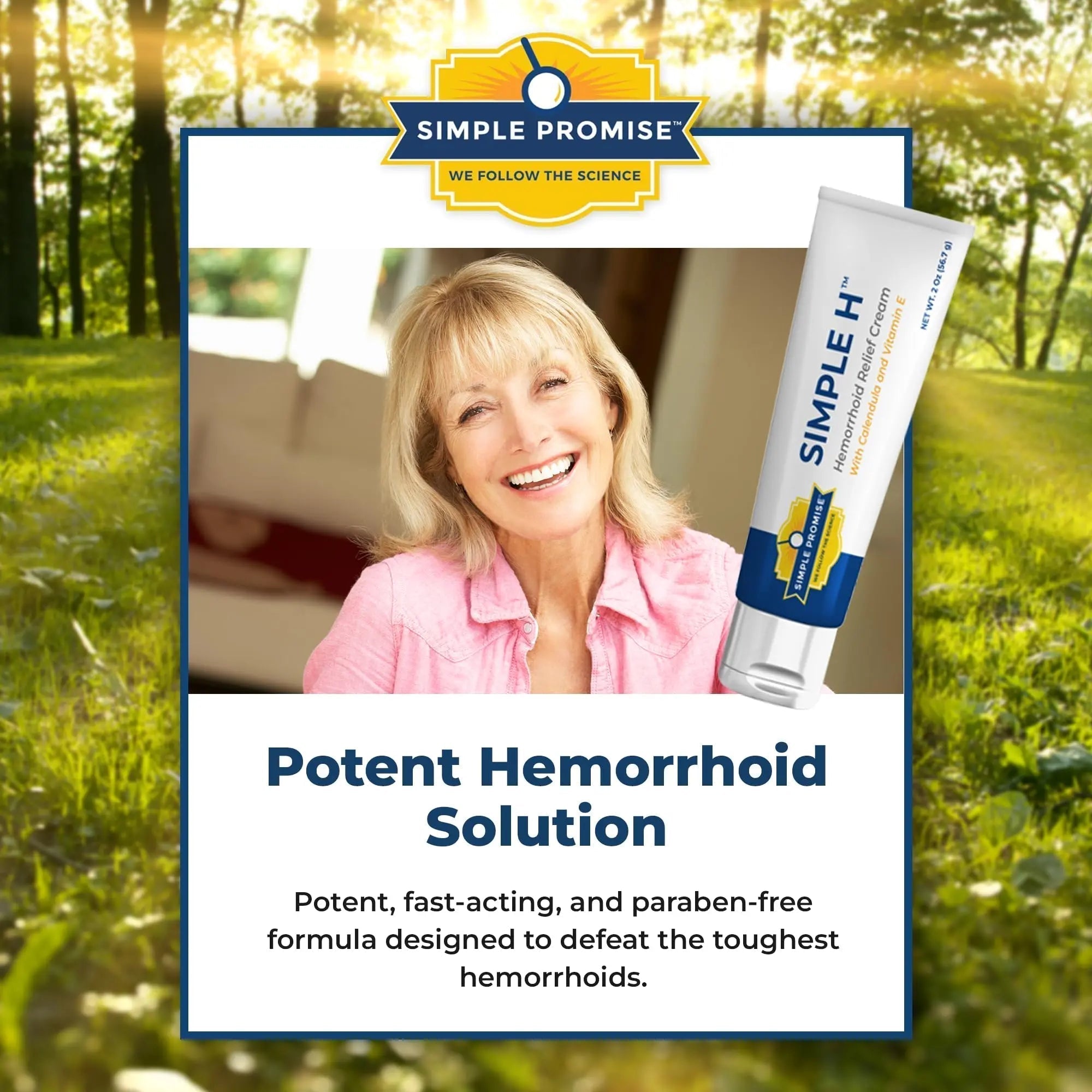 Simple Promise – Simple H Hemorrhoid Cream – Gentle Fast-Absorbing Formula with 28 Potent Ingredients & Enhanced Delivery System – Paraben-Free, Promotes Comfort & Relief, 2 oz - TrustMedUSA