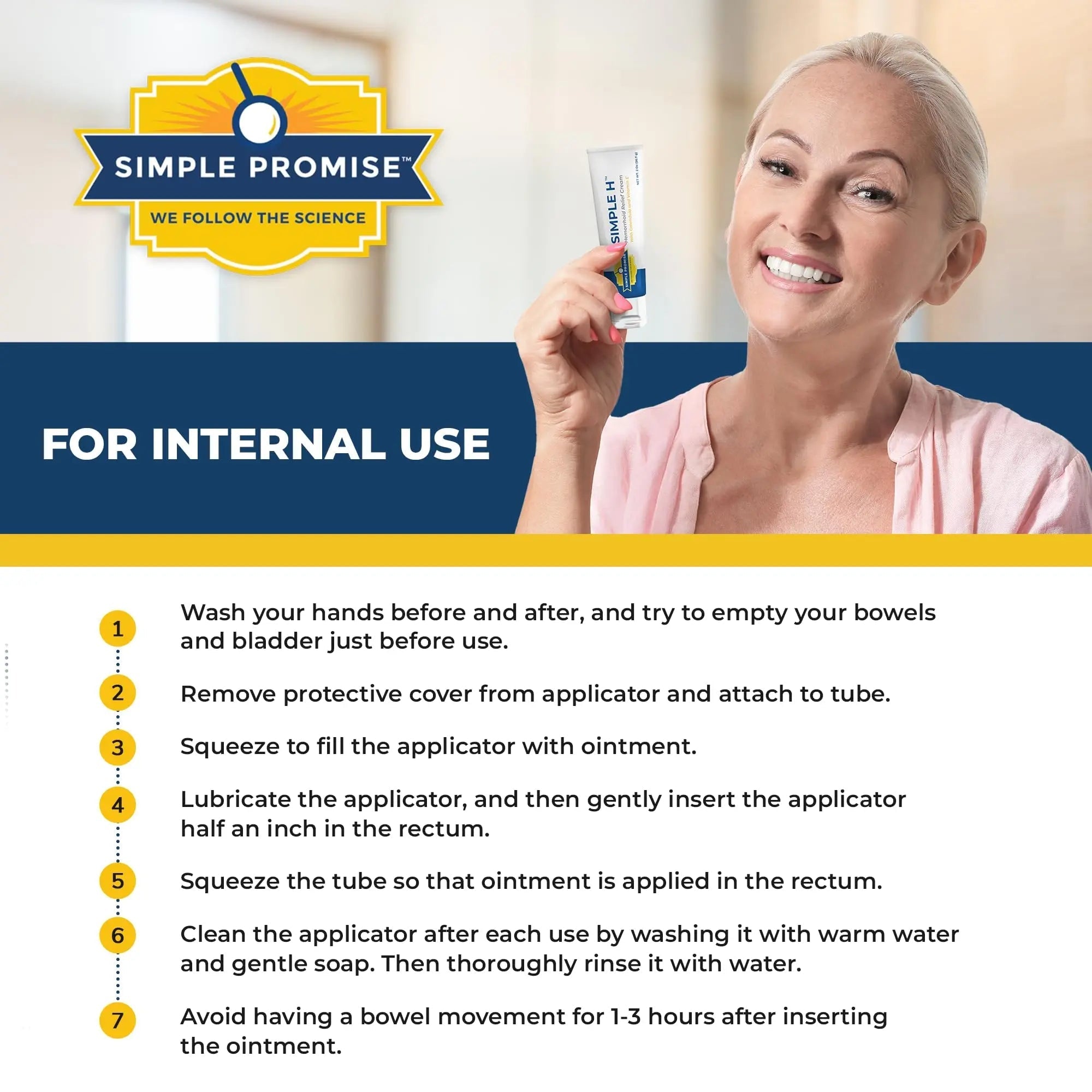 Simple Promise – Simple H Hemorrhoid Cream – Gentle Fast-Absorbing Formula with 28 Potent Ingredients & Enhanced Delivery System – Paraben-Free, Promotes Comfort & Relief, 2 oz - TrustMedUSA