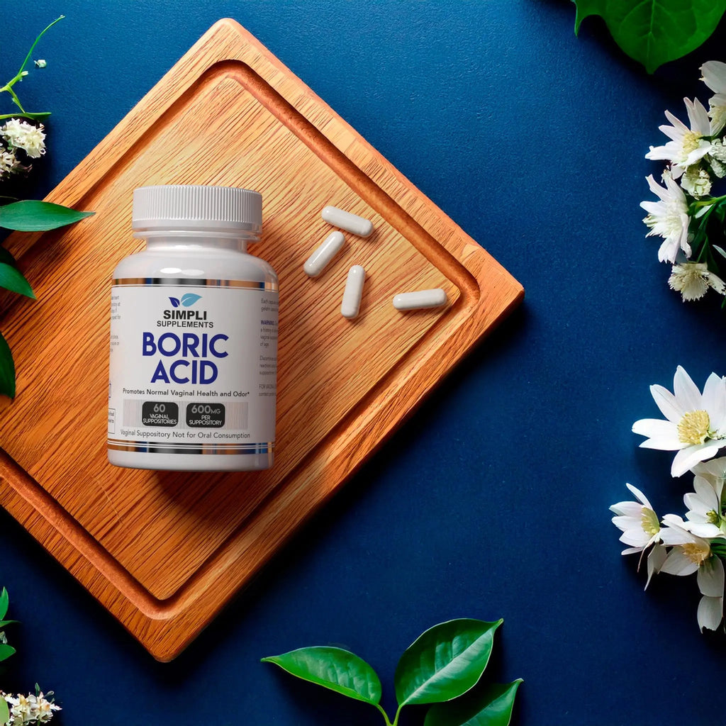Simpli Supplements Boric Acid Suppositories for Women 600mg – 60 Count | Vaginal pH Balance Support | Feminine Care | Helps Maintain Freshness & Odor Control - TrustMedUSA