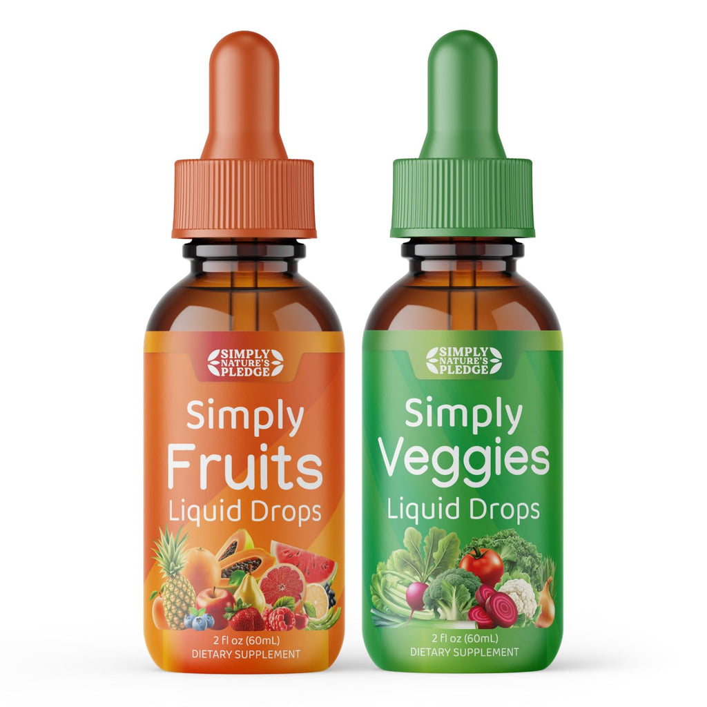 Simply Nature's Pledge - Fruit and Vegetable Supplements - Liquid Drops - Made with Whole Food Superfoods, Packed Vitamins & Minerals - Soy Free - Made in The USA - TrustMedUSA