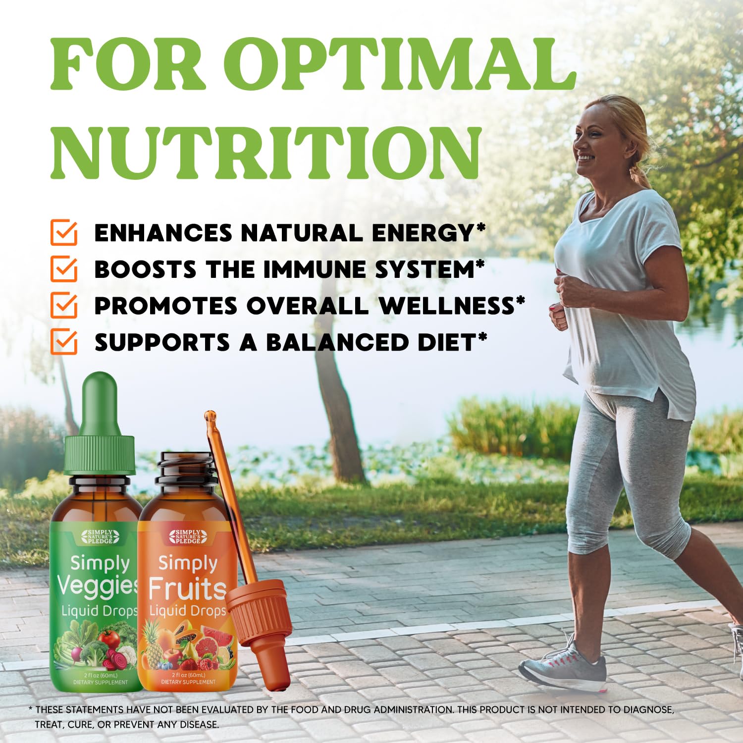 Simply Nature's Pledge - Fruit and Vegetable Supplements - Liquid Drops - Made with Whole Food Superfoods, Packed Vitamins & Minerals - Soy Free - Made in The USA - TrustMedUSA