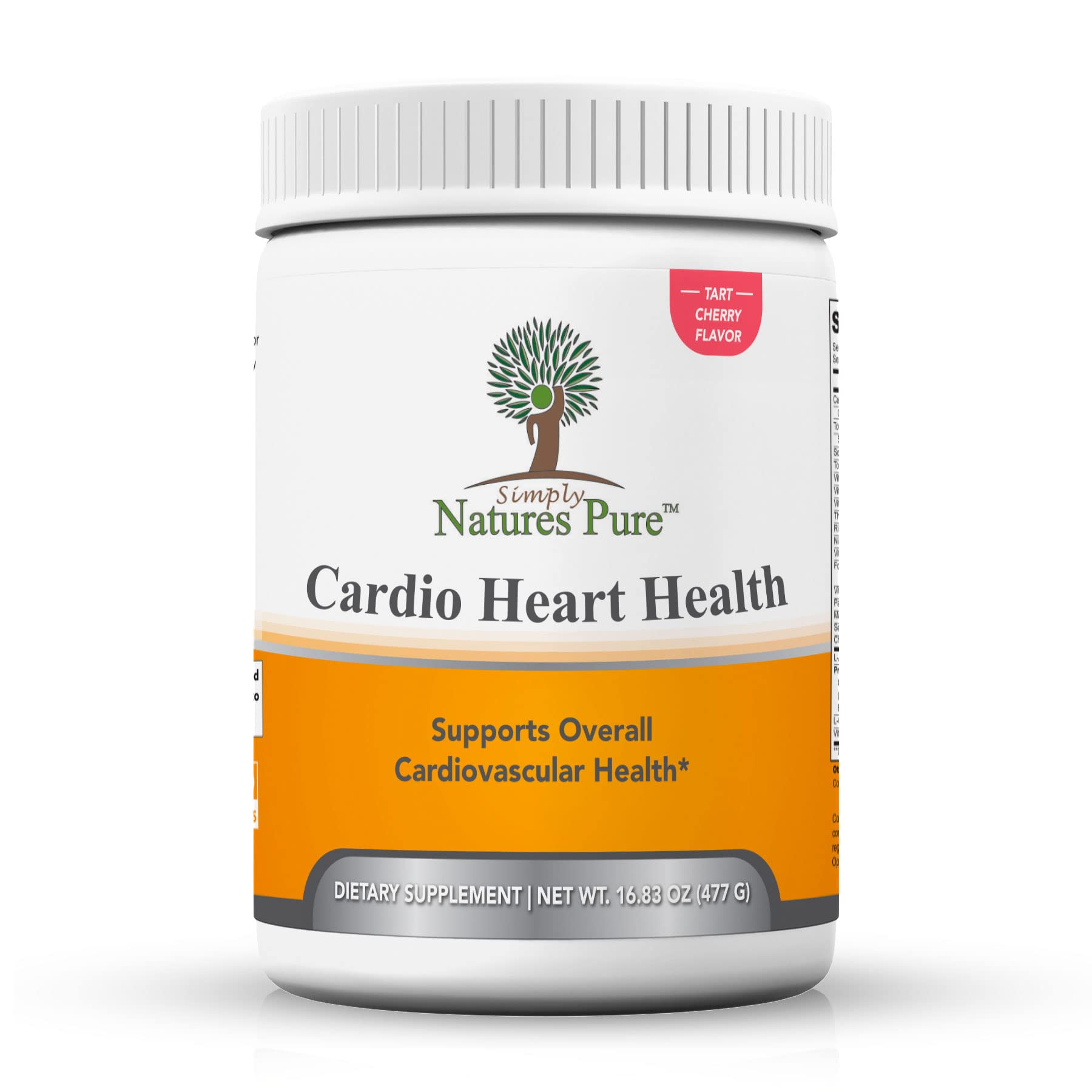 Simply Natures Pure - Cardio Heart Health Nitric Oxide Booster Support Supplement Powder with L-Arginine 5000 mg, L-Citrulline 1000 mg and Hawthorne Berry, 16.82 Ounces - Tart Cherry Flavor - TrustMedUSA