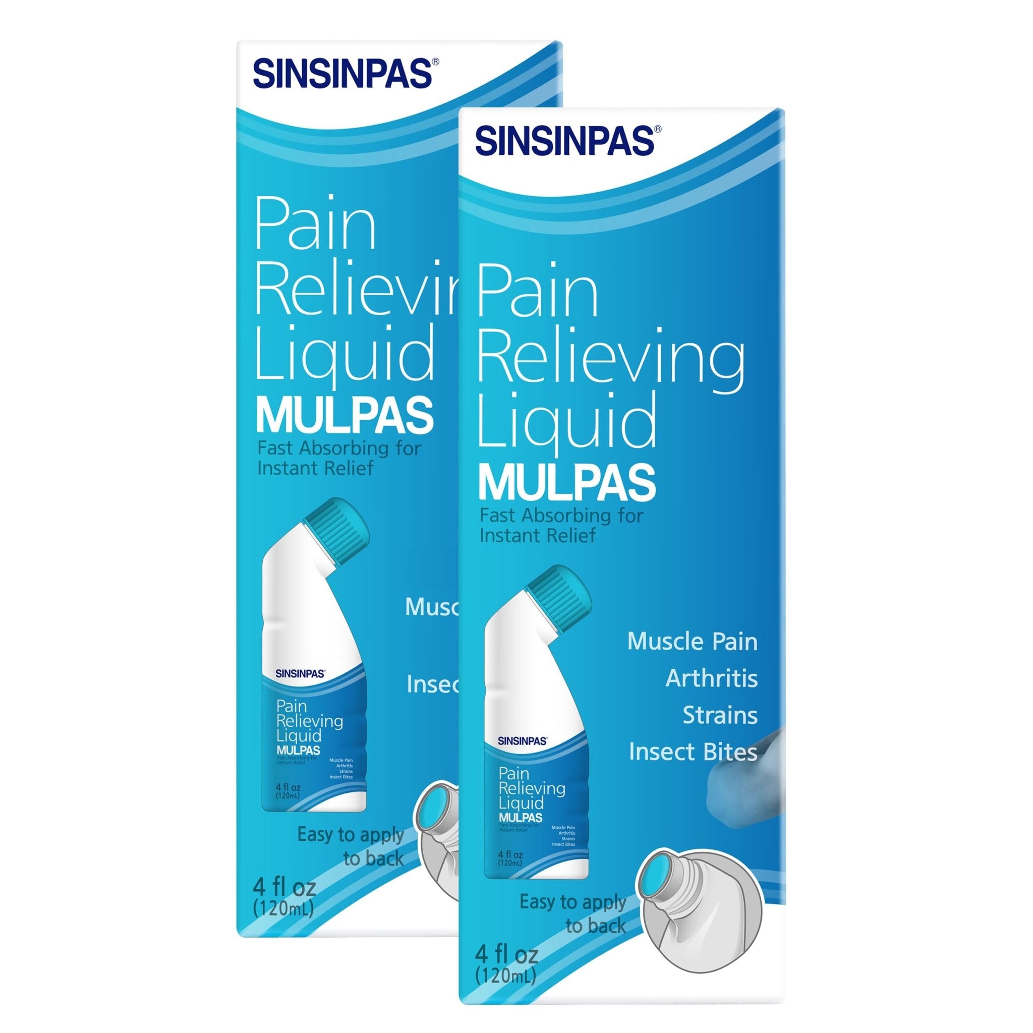 SINSINPAS Pain Relieving Liquid - MULPAS 2 Pack (Total 8 fl oz) - TrustMedUSA