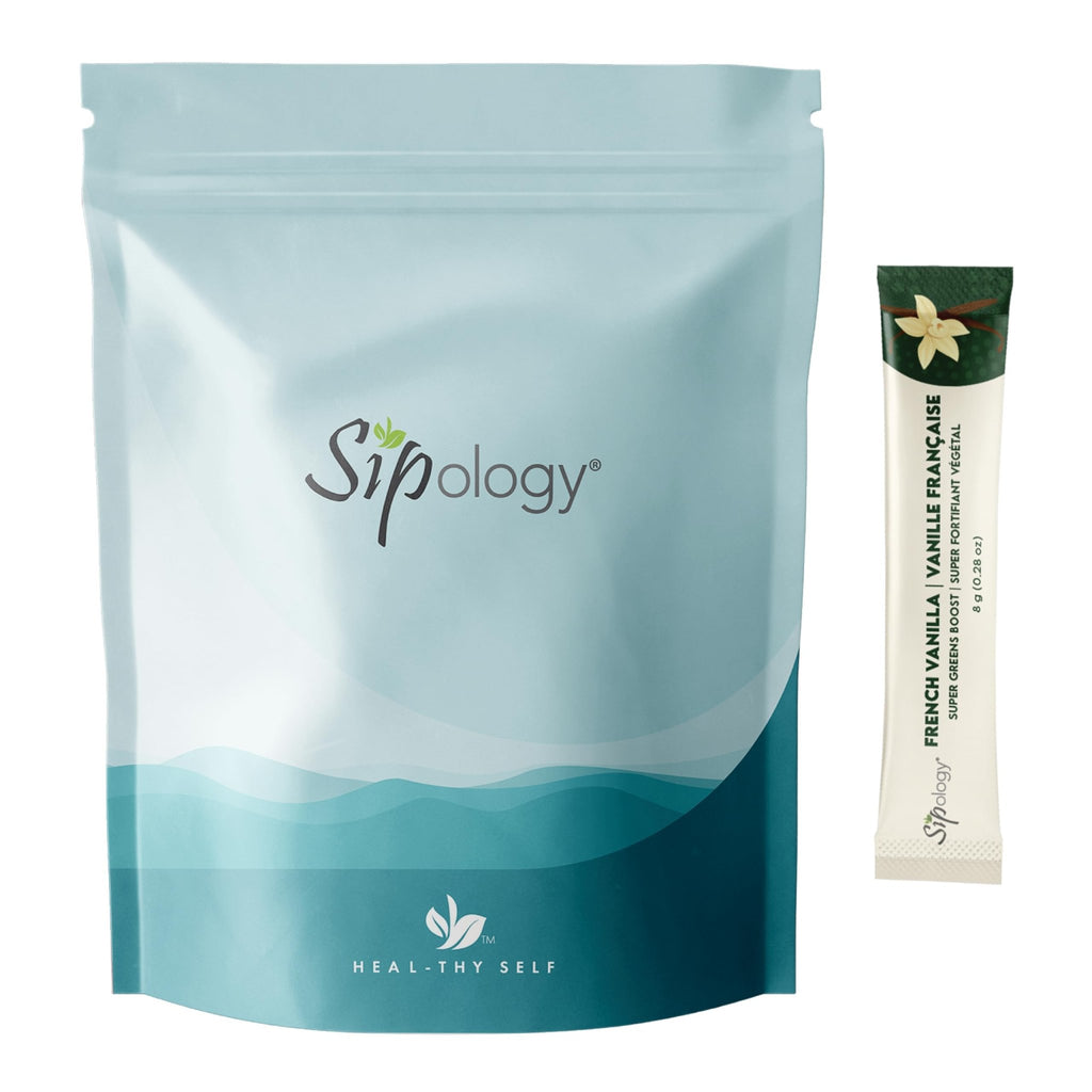 Sipology: Super Greens Boost - French Vanilla - 10 Stick Pack, Superfoods-Vitamins-Minerals-Nutrients, Mix Powder w/Water-Smoothies-Protein Shakes - TrustMedUSA