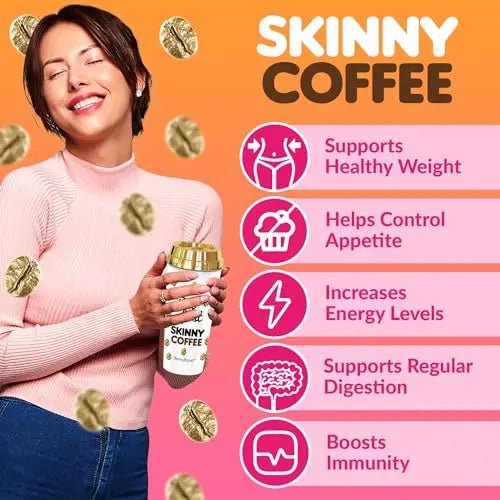 Skinny Boost Skinny Coffee- (Unflavored) Instant Sticks Made with Arabica Coffee, Garcinia - TrustMedUSA