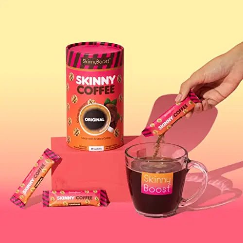Skinny Boost Skinny Coffee- (Unflavored) Instant Sticks Made with Arabica Coffee, Garcinia - TrustMedUSA
