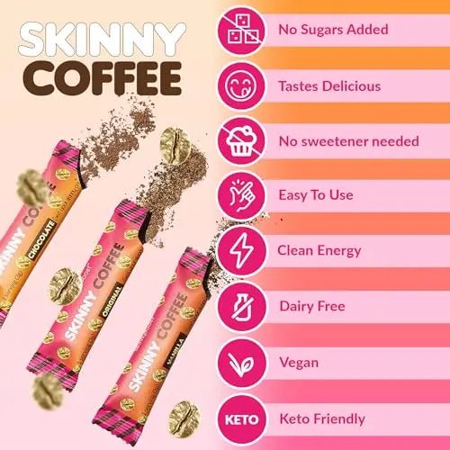 Skinny Boost Skinny Coffee- (Unflavored) Instant Sticks Made with Arabica Coffee, Garcinia - TrustMedUSA