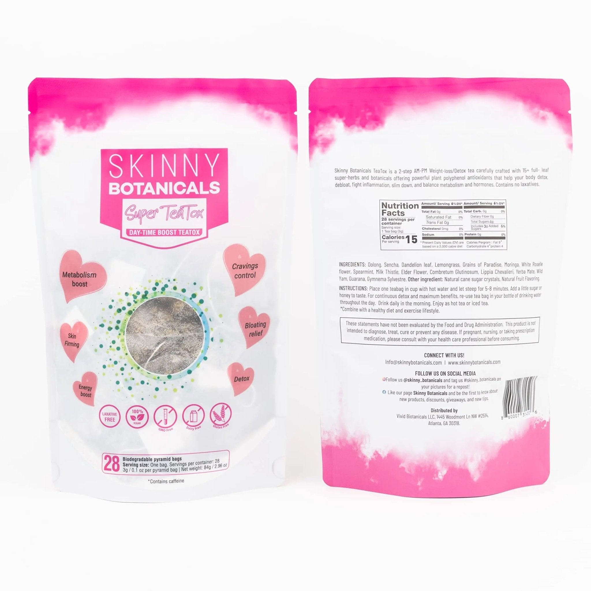 Skinny Botanicals Daytime Detox Tea for Body Cleanse All Natural - Laxative-Free, Supports - TrustMedUSA