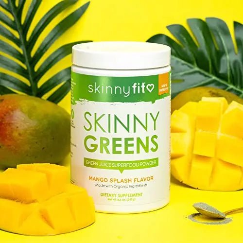 SkinnyFit Mango Splash Skinny Greens, Green Juice Superfood Powder, Natural Energy - TrustMedUSA