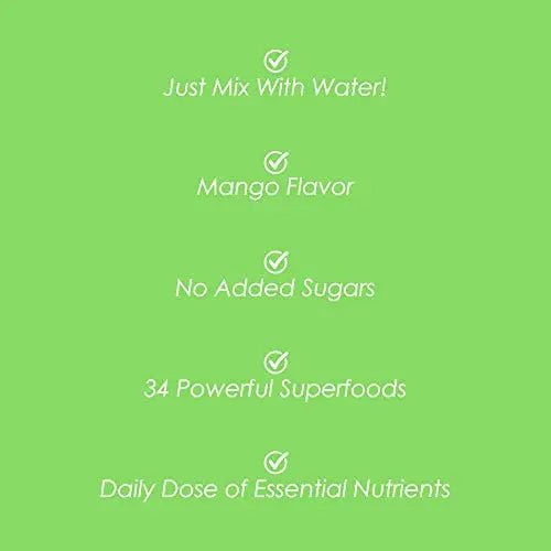 SkinnyFit Mango Splash Skinny Greens, Green Juice Superfood Powder, Natural Energy - TrustMedUSA